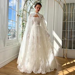 Eightree Elegant A-Line Wedding Dresses 2025 Strapless Applique Lace Long Wedding Gowns Boho Bridal Ball Prom Dress Customized