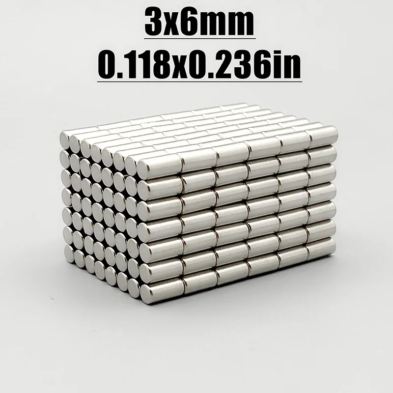 50~1000Pcs 3x6 Neodymium Magnet 3mm x 6mm N35 NdFeB Round Super Powerful Strong Permanent Magnetic imanes Disc 3x6