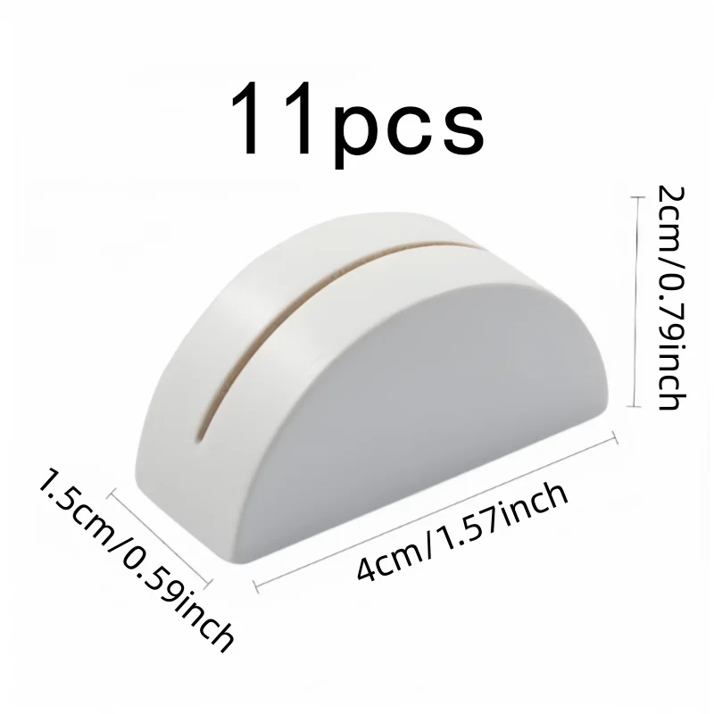 11 pcs Semi Circle Wood Bases, Seating Card Stands, Natural Wood Finish, Aesthetic Minimal Design, Multipurpose
