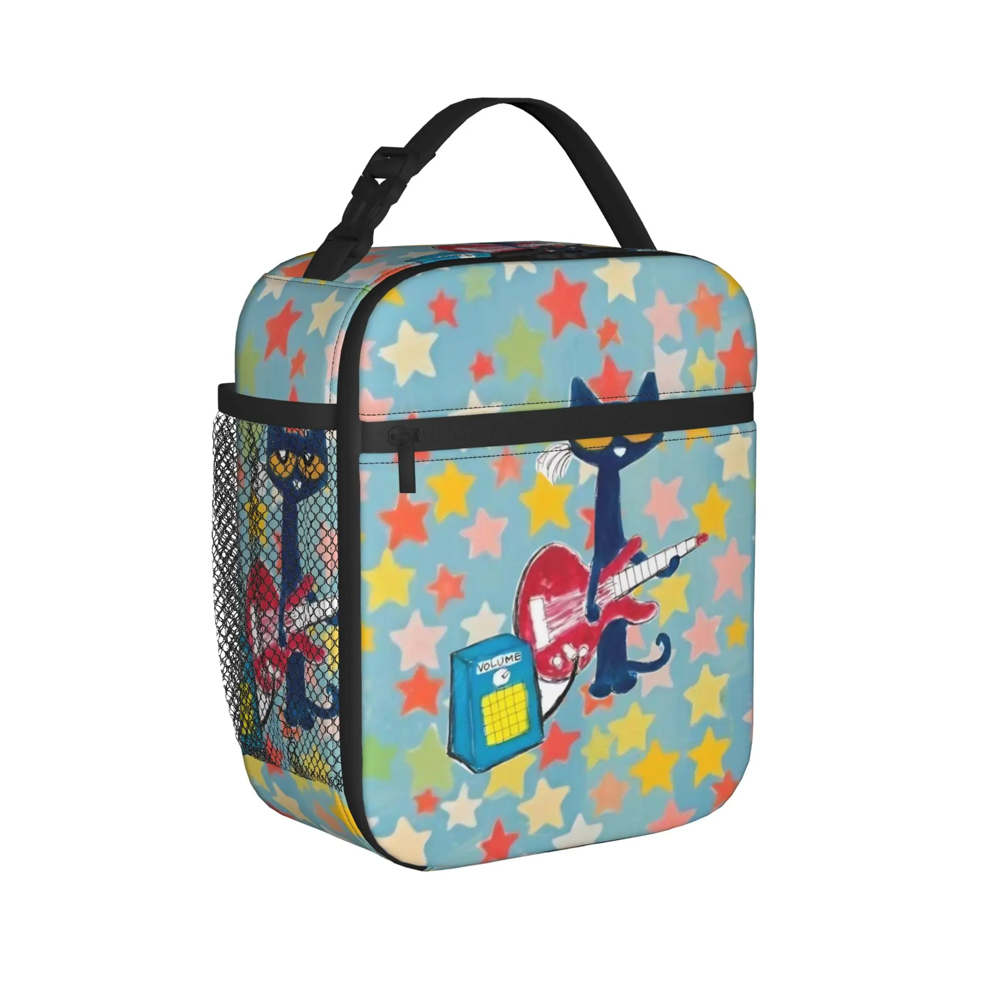 Pete The Cat Stars Insulated Lunch Bags Thermal Bag Lunch Container  High Capacity Tote Lunch Box Food Handbags Beach  Picnic