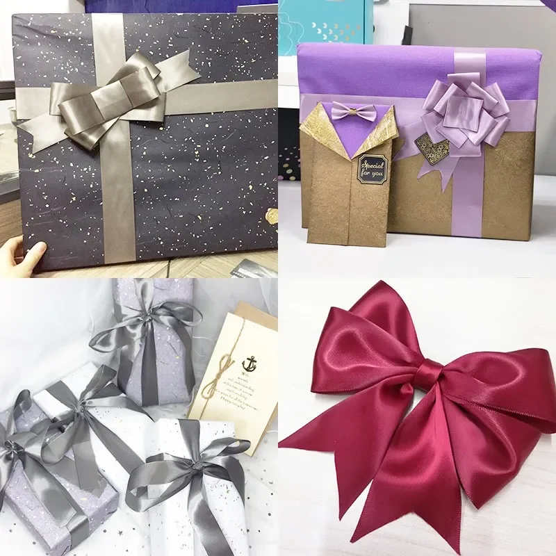 25yards/Roll 5cm Satin Ribbons for Birthday Party Flower Gift Box Gift Wrapping Christmas Halloween Festival Supplies DIY Crafts