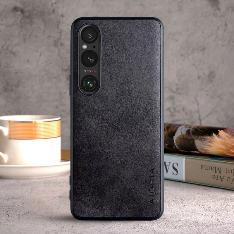 Case for Sony Xperia 1 V 10 V 5 V funda Luxury Vintage leather skin soft cover for sony xperia 1 v case coque capa