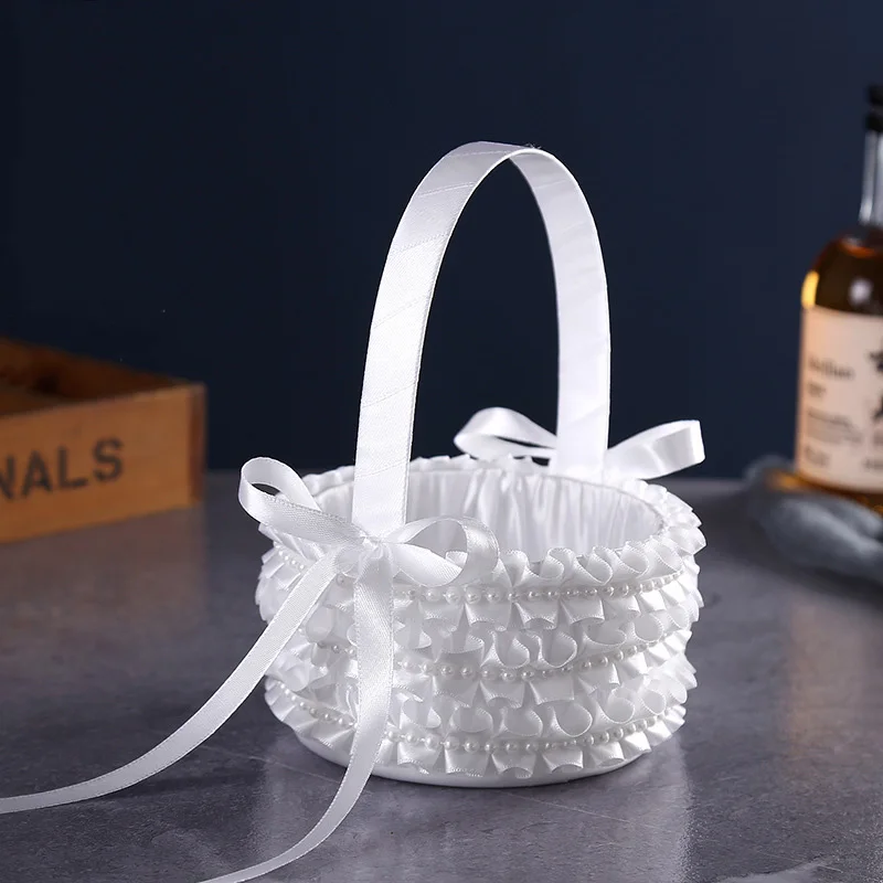 سلة زهور مكشكشة للأطفال ، قماش ، مستلزمات زفاف ، زفاف الأمريكية ، تصميم جميل ، قوس