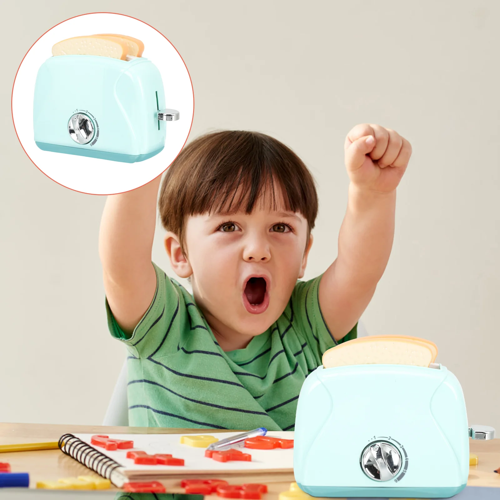 Bread Machine Toy Toaster Compact Size Kitchen Appliances for Kids Plastic Cute Pretend Play Mini Craft Gift Improves