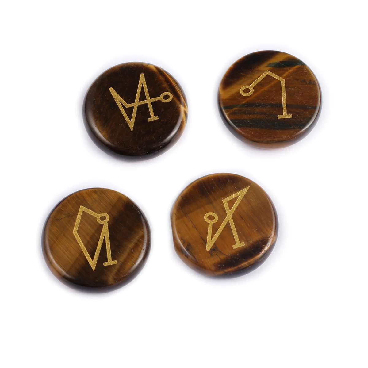 

4pcs/lot Viking Symbol Rune Vegvisir Ares Crafts Ornaments Set Chakra Healing Crystal Gem Stone Pendant Specimen Decor