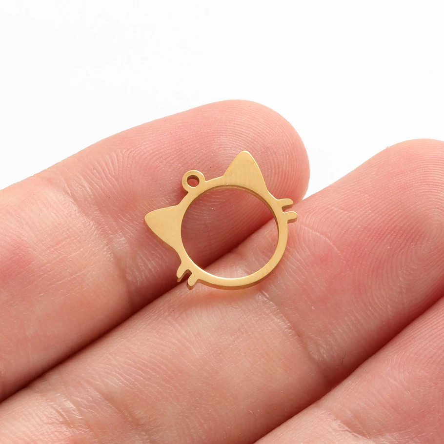 5 Stück goldfarbene kleine Anhänger mit Tiermotiven, Schmetterling, Giraffe, Vogel, Edelstahl, Meereslebewesen-Anhänger für die Schmuckherstellung, Halsketten-Charms – Detail 26