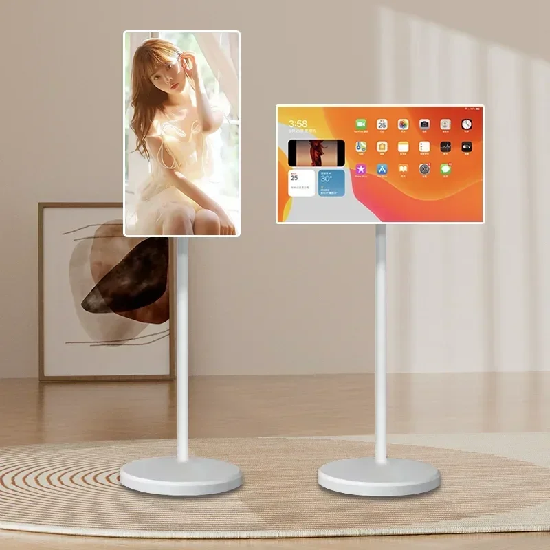 

21.5 Inch Television Smart Tv Touch Screen Monitor Built-In Battery Moveable Portable moving tablet tv rollable smart mobile