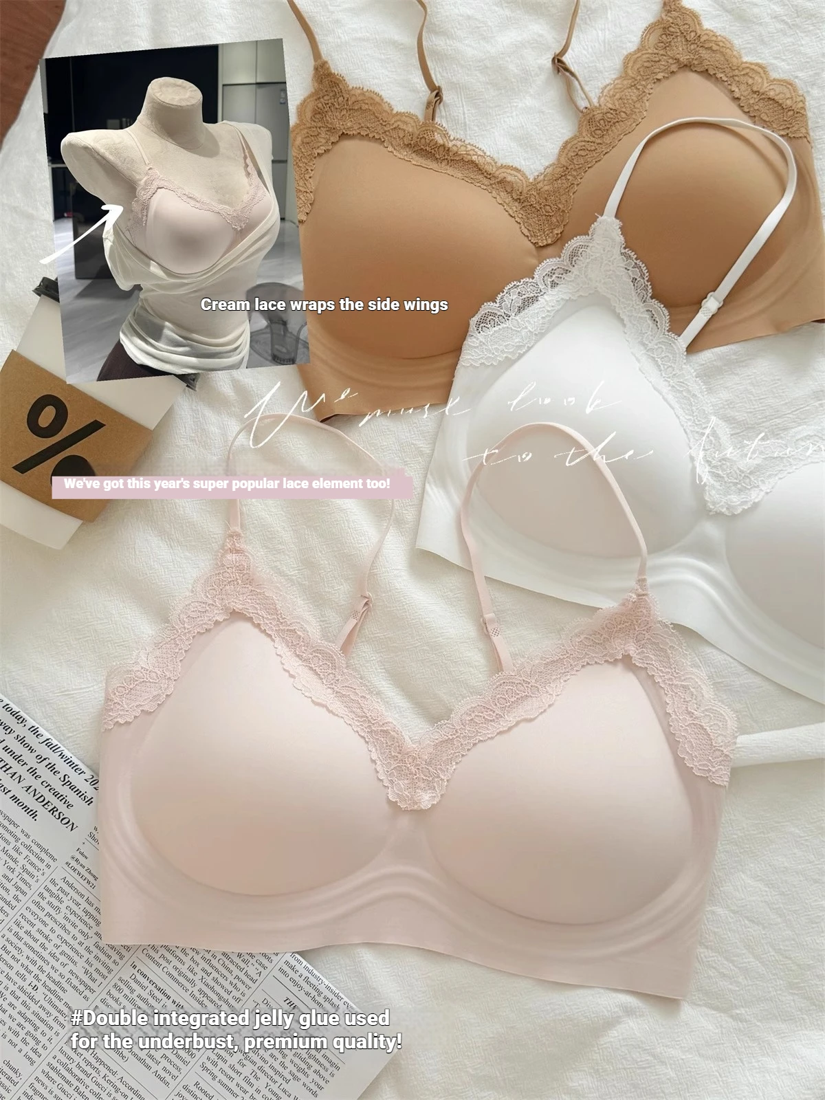 French Style Lace Bralette Fem - Bralette Wireless Soft 评论和价格