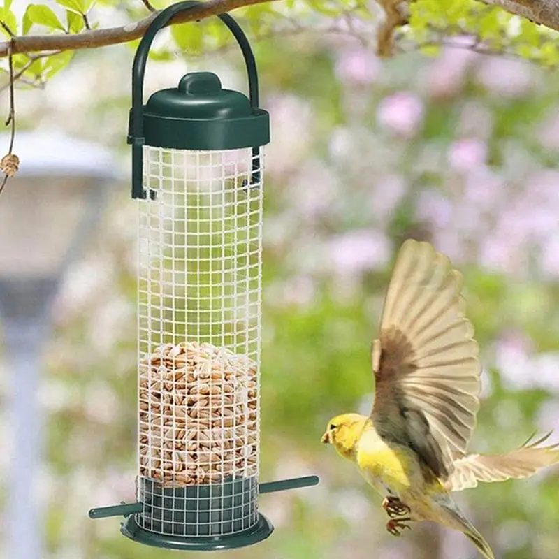 Squirrel Proof Bird Feeder Outside Metal Mesh Bird Feeder Pet Supplies Feeding Accessories Animal Resting Place Attracting Finch