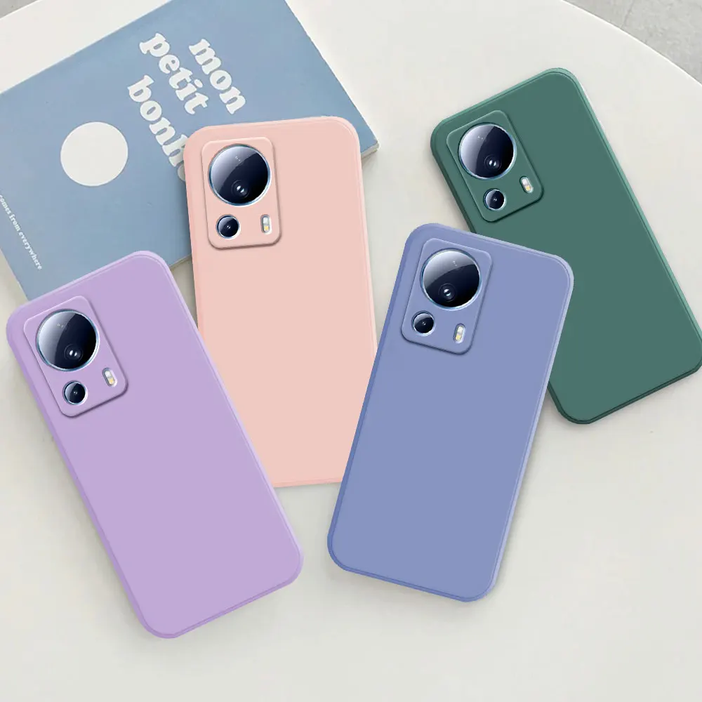 For Xiaomi 13 Lite 13 Ultra Case Colorful Matte Soft Silicone Shockproof Square Phone Case Fundas For Xiaomi 13 Pro Cover Coque