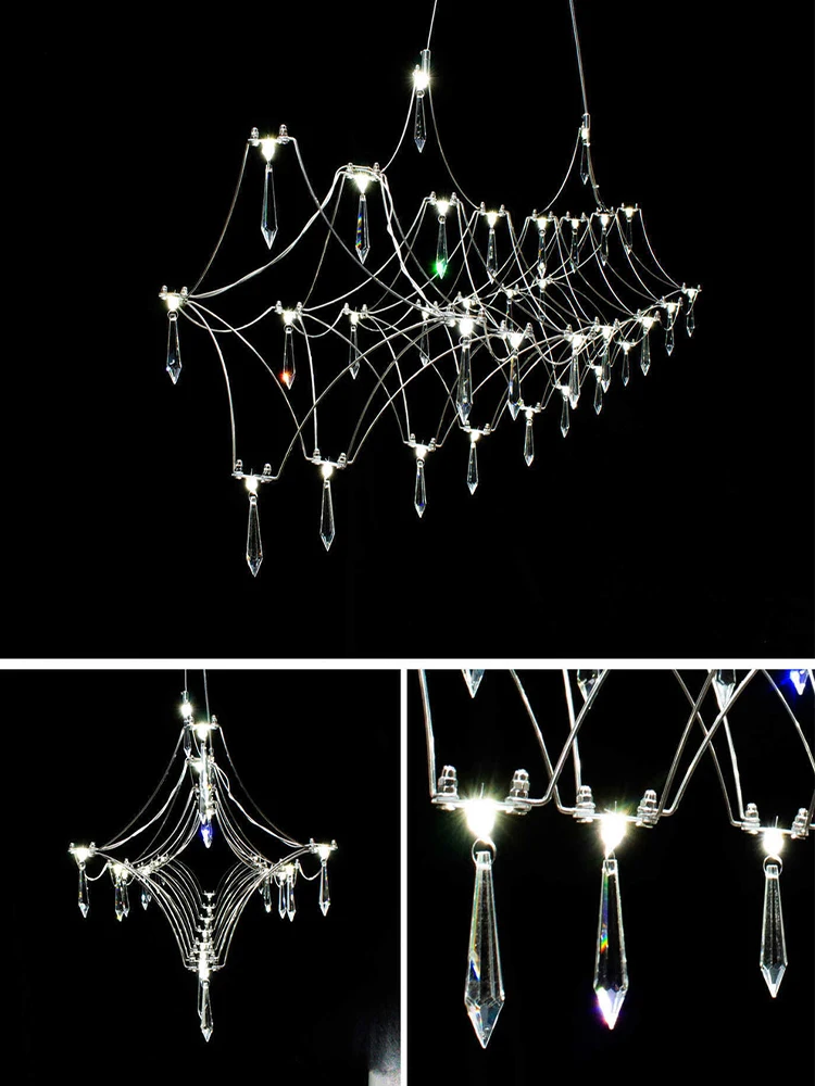 Imagem -06 - Crystal Stainless Steel Pendant Lights Teto Pendurado Luminária Modernas Lâmpadas Led Art Deco Decor Mesa de Jantar Novo 2024