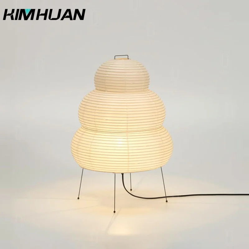 

Japanese Wabi-Sabi Style Iron Table Lamp Living Room Sofa B&B Hotel Bedside Bedroom Decoration Light Rice Paper Table Lamps