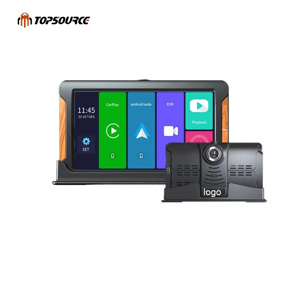 TOPSOURCE 5G 7 Inch IPS Screen Wireless for Carplay Android Auto Dashboard Camera Car Gps Navigation
