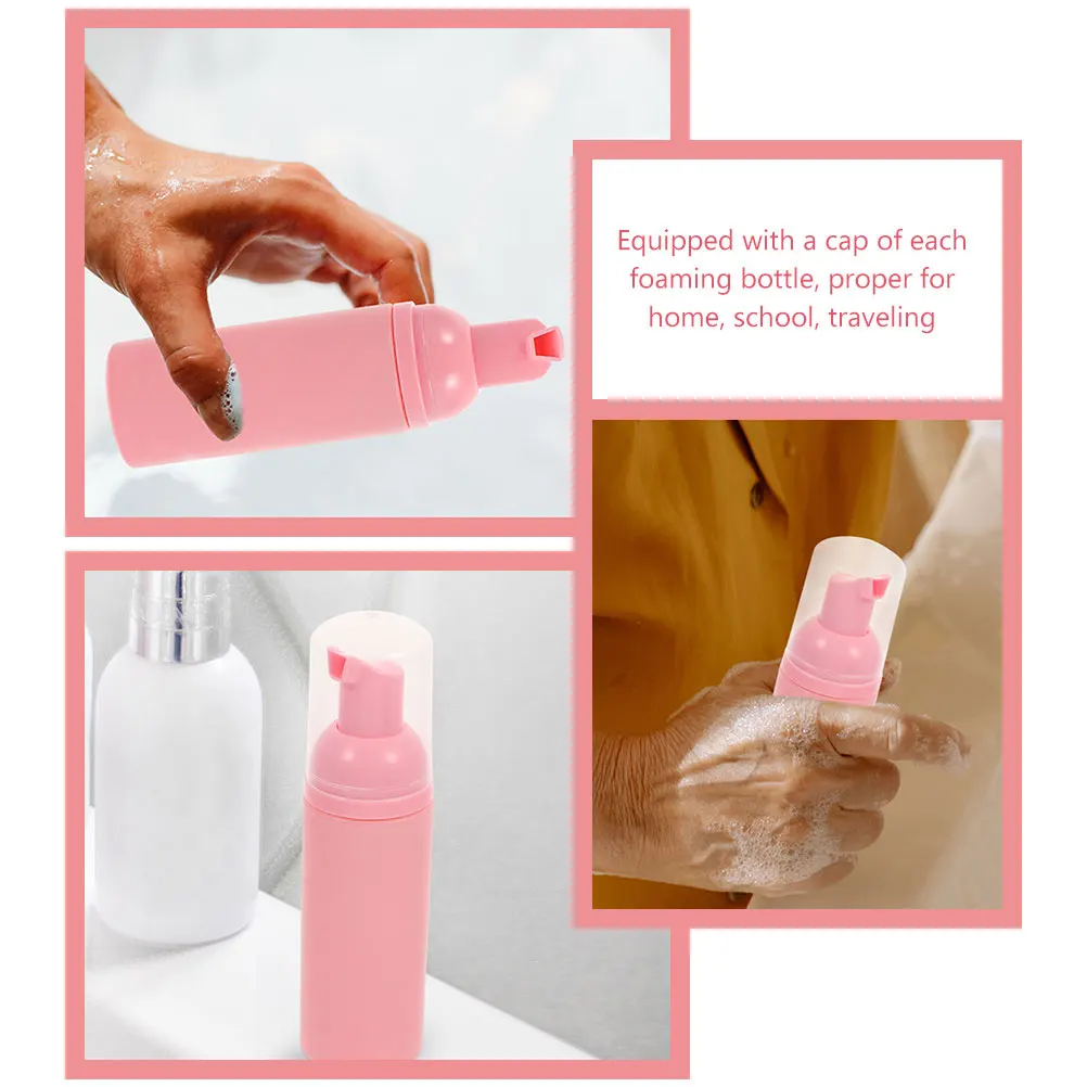 

3pcs 60ml Pink Foam Pump Bottles Travel Size Shampoo Soap Dispenser Bathroom Kitchen Outdoor Refillable Durable Lightweight