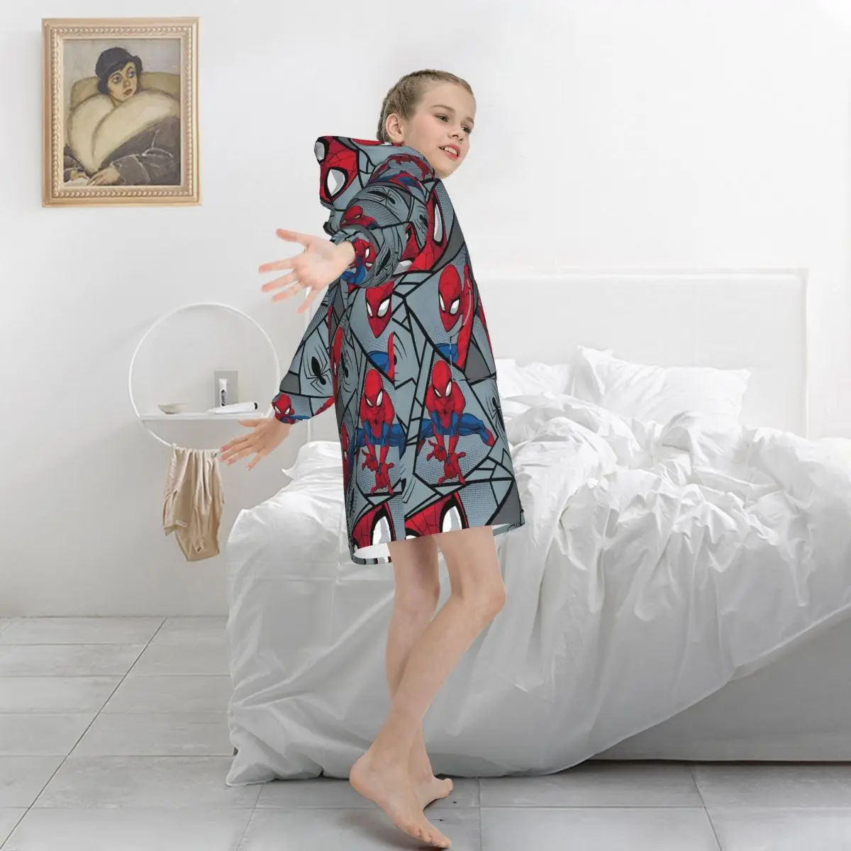 Spider-man Cosplay Pijamas Manta Sudadera con capucha Sudadera portátil Manta Regalos cálidos para niños