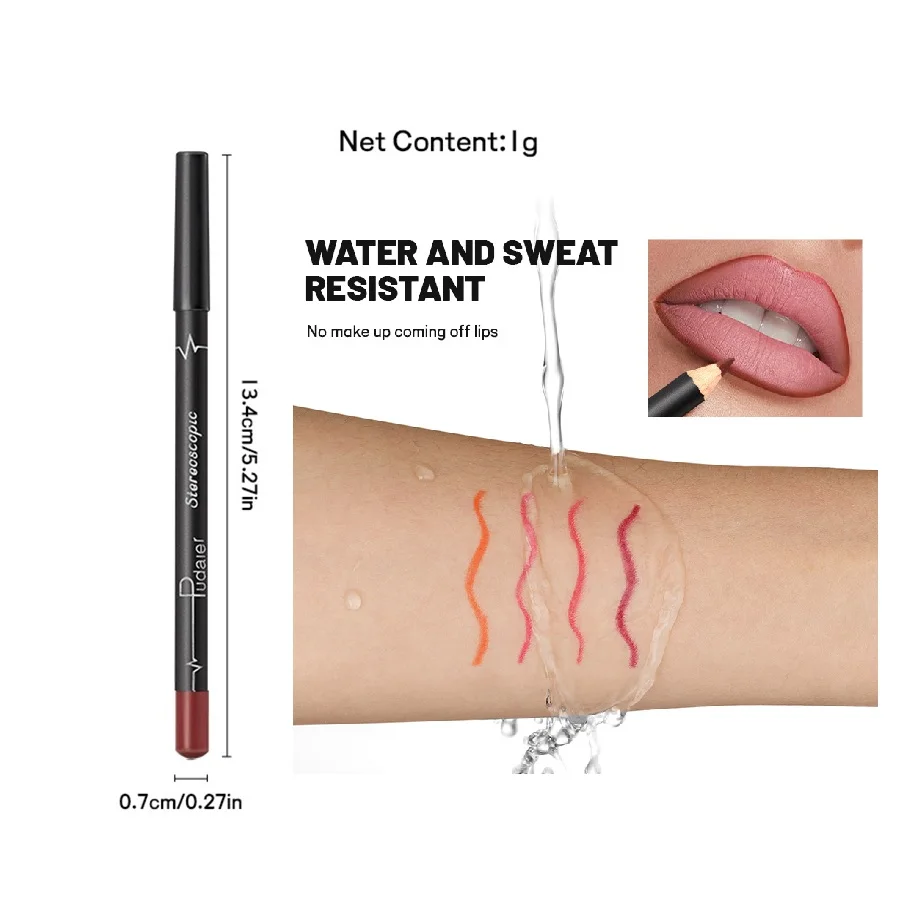 Pudaier Matte Lip Liner Wodoodporna konturówka do ust, wybór na Walentynki