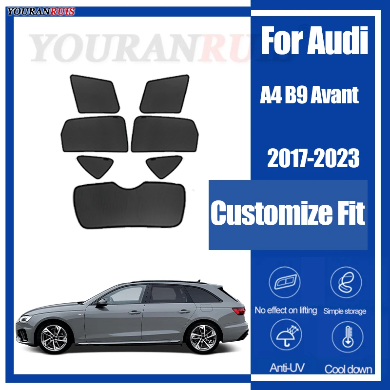 

Настроить для Audi A4 B9 Avant 2017-2023, автомобильные боковые окна, солнцезащитные шторы, сетчатая теплоизоляция, защита конфиденциальности, аксессуары