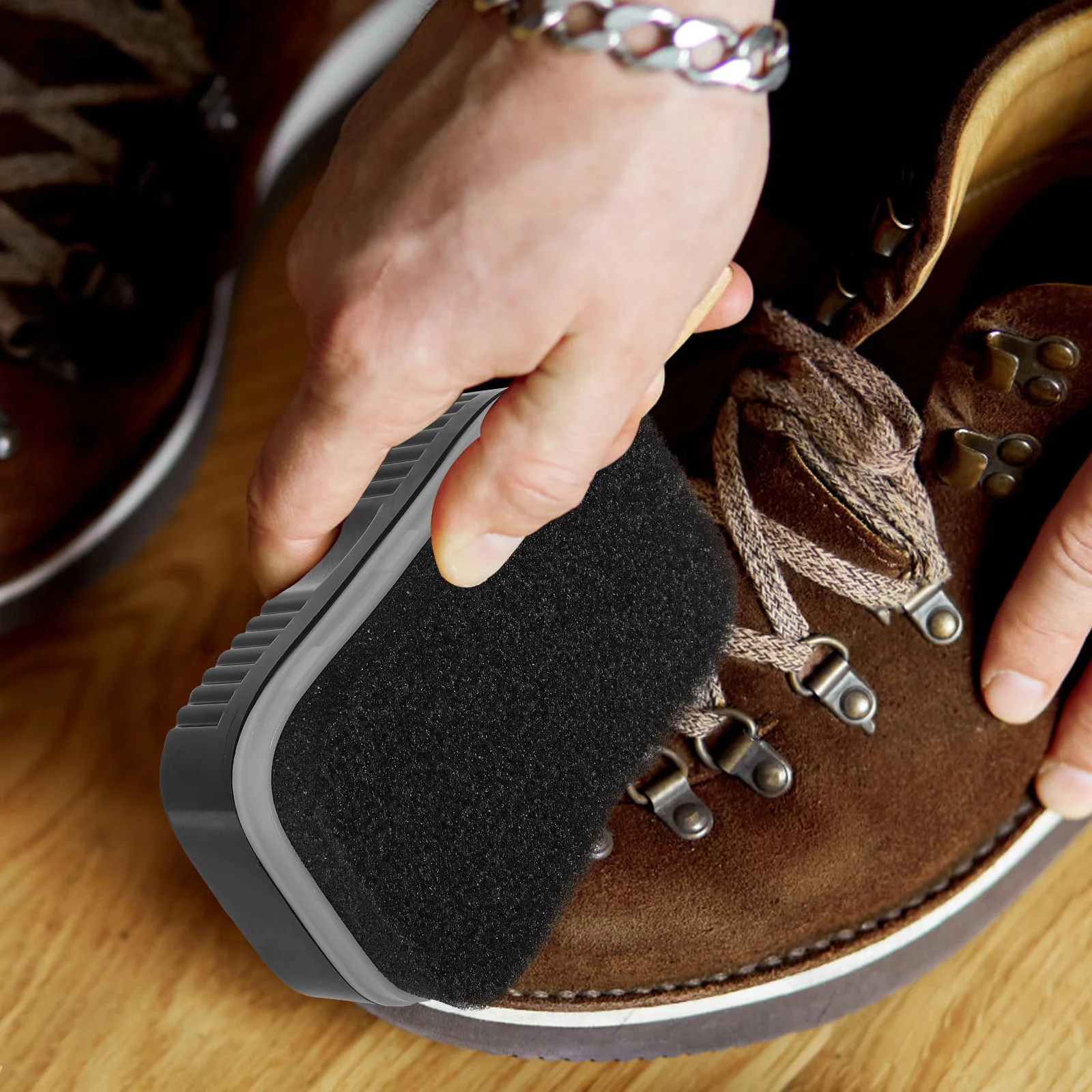 

1 Pair Double-Sided Shoe Polish Sponge High Density Cleaning Tool For Shoes Sofa Handbag Travel Use Lightweight Durable