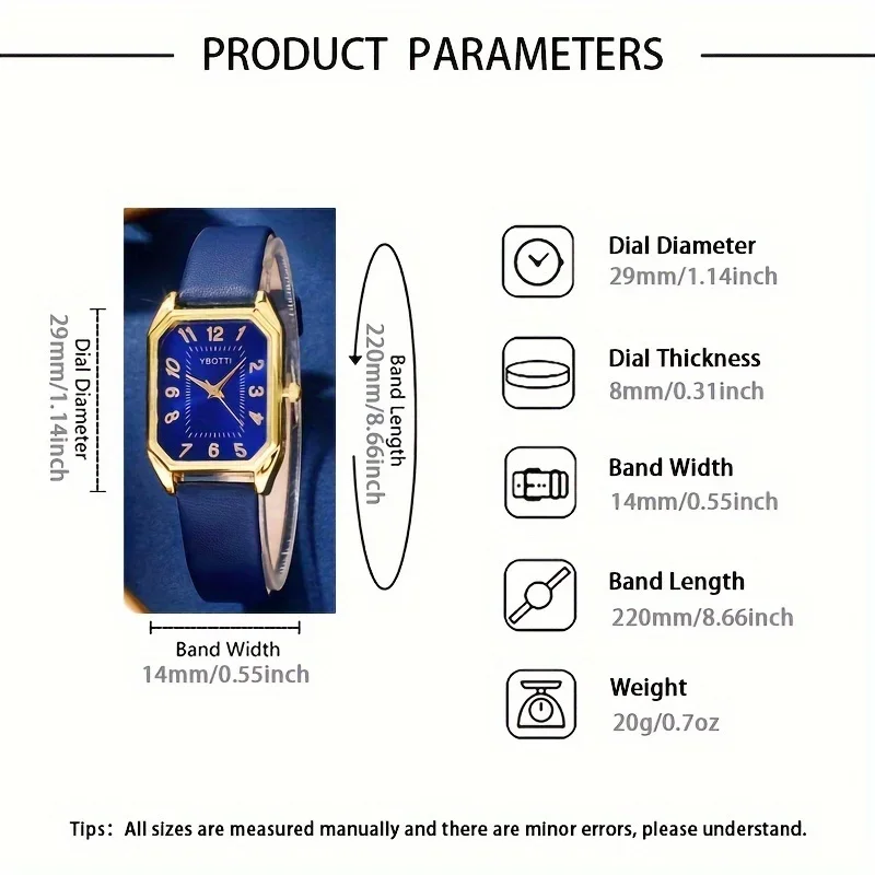 ساعة كوارتز بحزام PU عصرية للسيدات مكونة من 5 قطع/6 قطع + طقم مجوهرات كريستال
