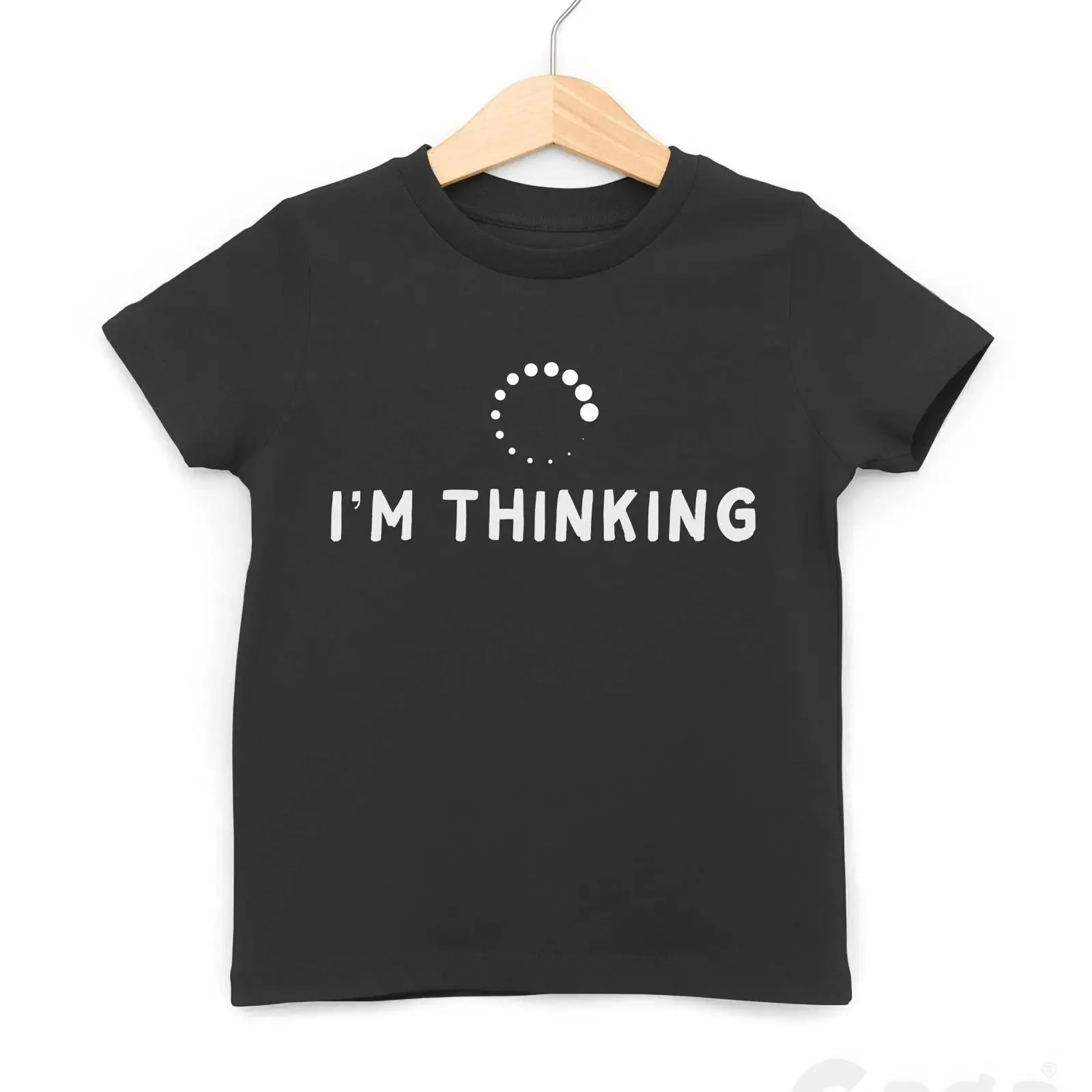 T-shirt unisexe pour enfants, motif 'I amp 39 m Thinking Kids', 'Computer Loading', 'Funny Child', style vintage, effet délavé, streetwear, décontracté, élégant, polyvalent