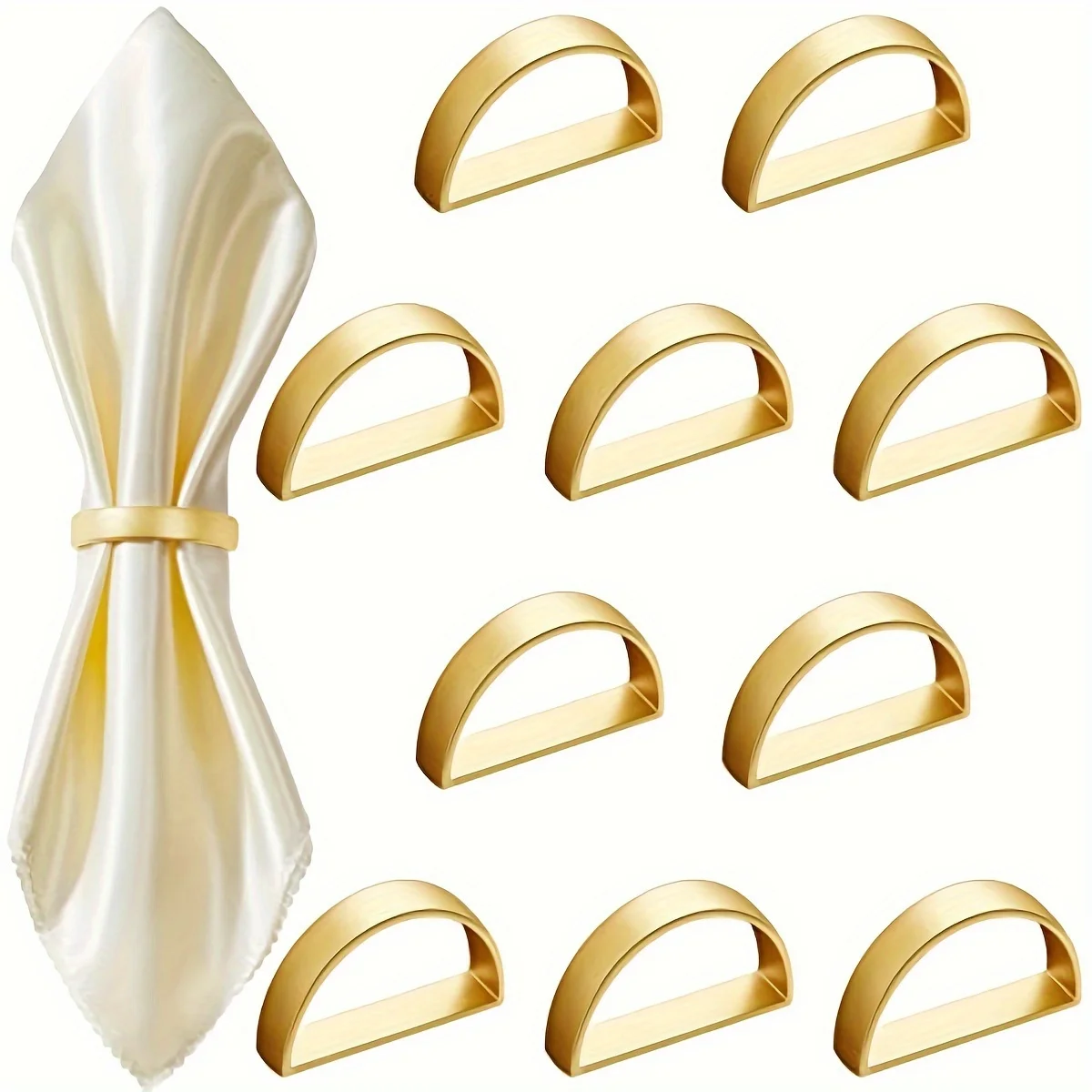 10/15 Count Stainless Steel Napkin Rings Elegant Modern Metal Table Decor Durable Napkin Buckles for Kitchen Dinners, Wedding