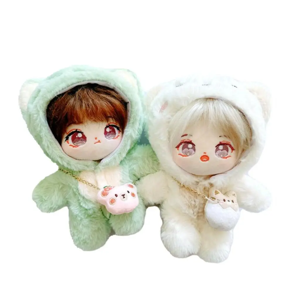 

New Fashion Hoodies Cat Animal Fur Clothes Rompers Mini Mini Cute Bags 20cm Clothes/Cotton Dolls