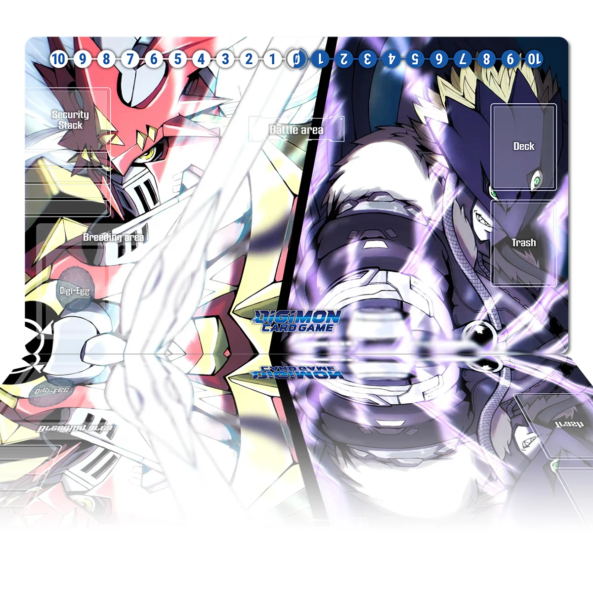 Digimon Playmat Beelzemon Galantmon DTCG CCG Board Game Trading Card Game Mat Anime Mouse Pad Desk Mat Gaming Accessories & Bag