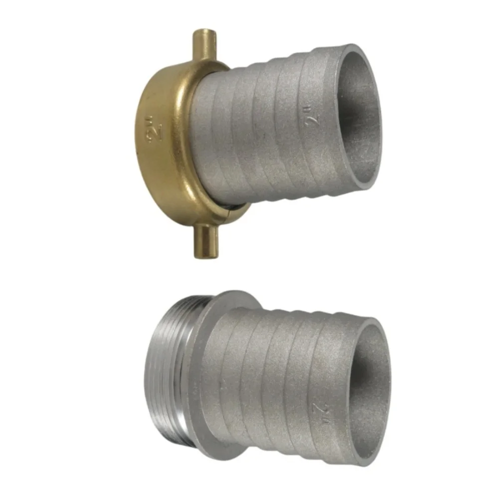 Pin Lug Aluminum Hose Shank Coupling Set with 4 Hose Clamps for Direct Connection to Cam Lock and Groove Adapters