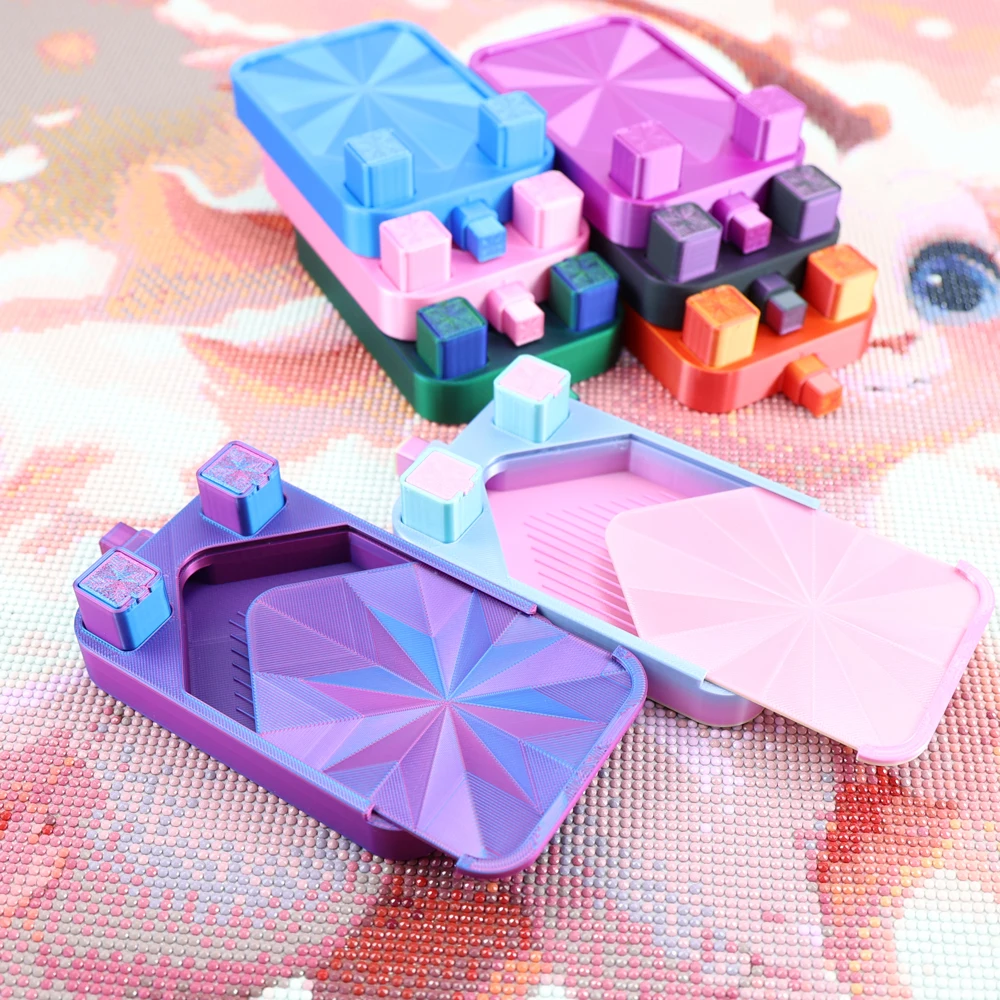Colorful Diamond Painting Tray With Lids And Small Trash Can, New Diamond Art Tools and Accessories For DIY Diamond Art Kits view 5