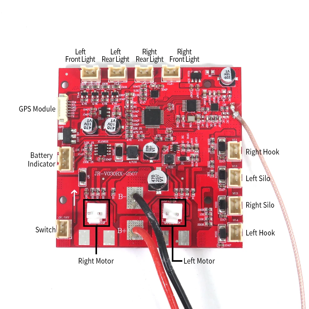 Flytec-Juego de placa de circuito de repuesto Original oficial V030/V080, juego de placa de transmisión receptora para barco de cebo de pesca GPS de 12V