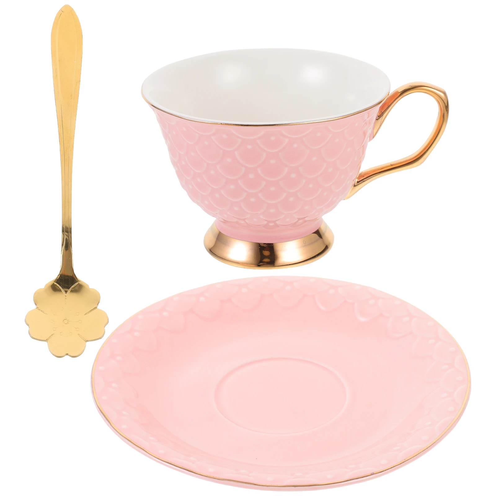 

1Set Ceramic Coffee Cup Saucer European Style Milk Drinking Cup Multi-Function Mug for Home Office Cafe Daily Use