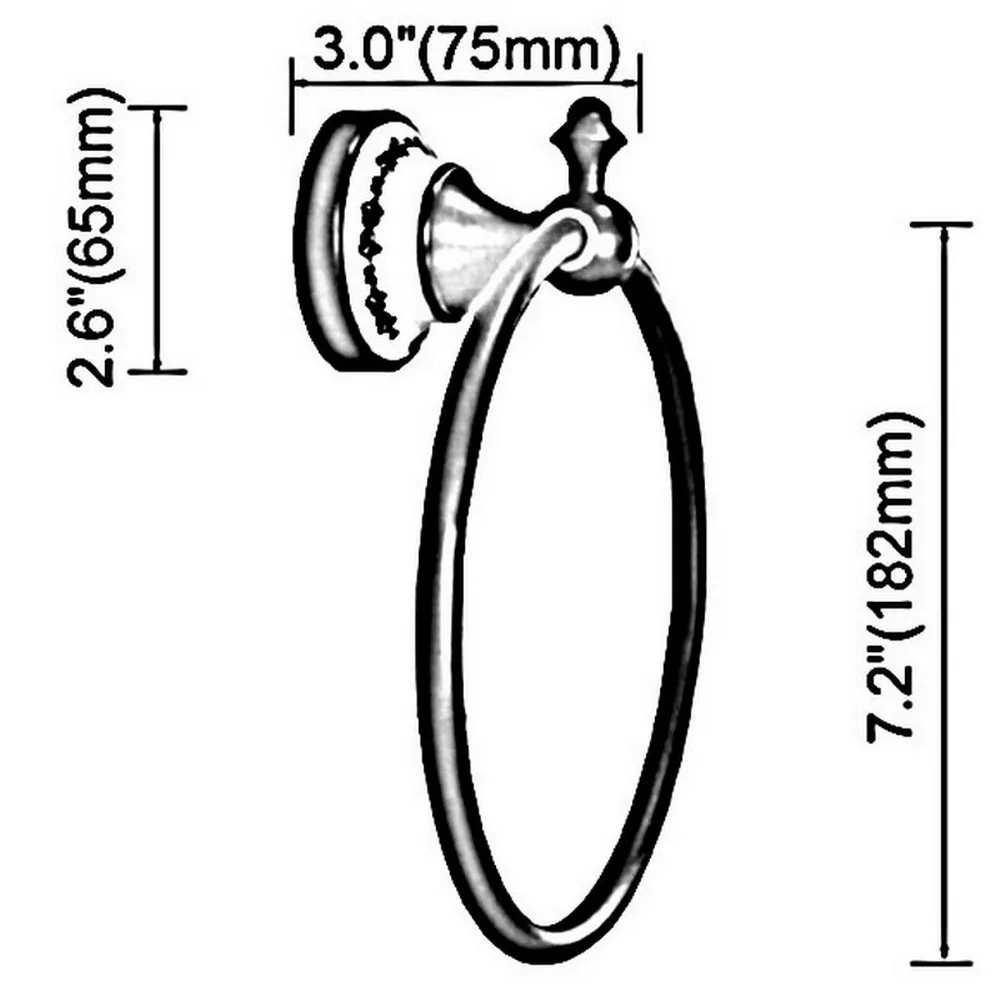 Bathroom towel holder, solid brass Wall-Mounted Round antique brass Towel Ring with ceramic,Towel Rack Nba575