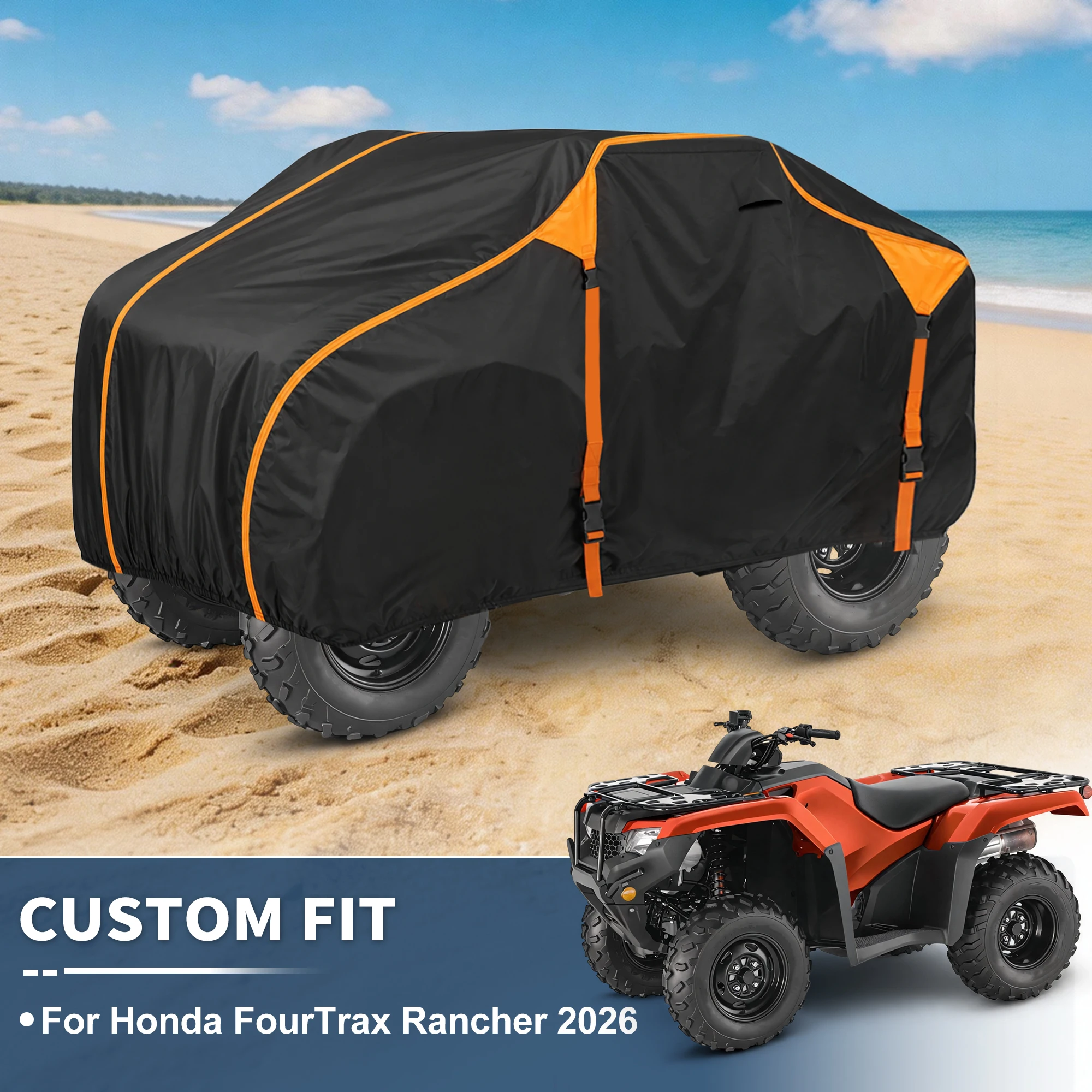 X Autohaux Waterproof ATV Cover 4 Wheelers Cover for Honda FourTrax Rancher 420 2007-2026