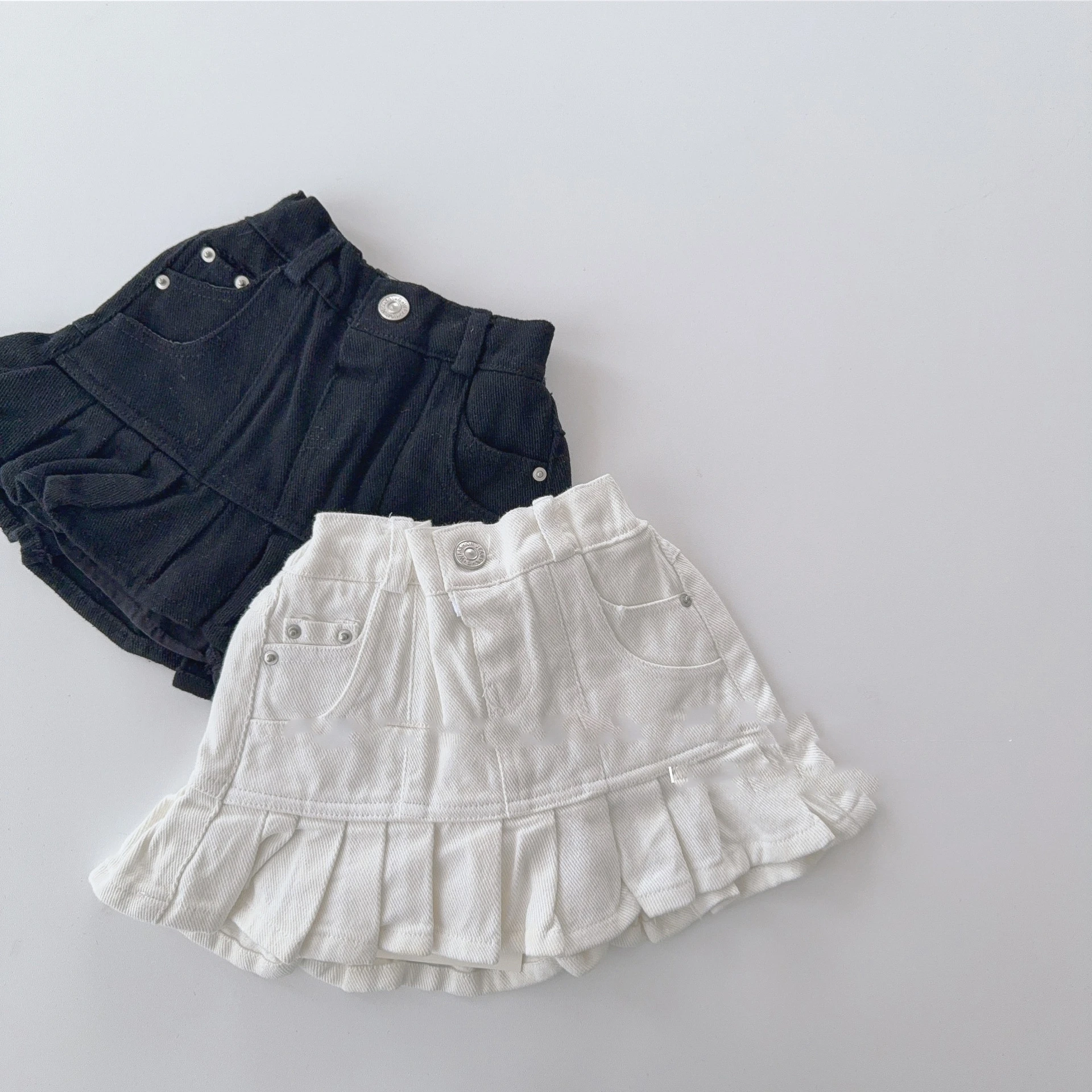 

2023 летние новые детские юбки, однотонные милые юбки трапециевидной формы с высокой талией для девочек, модная детская юбка-карго, хлопковые юбки для маленьких девочек