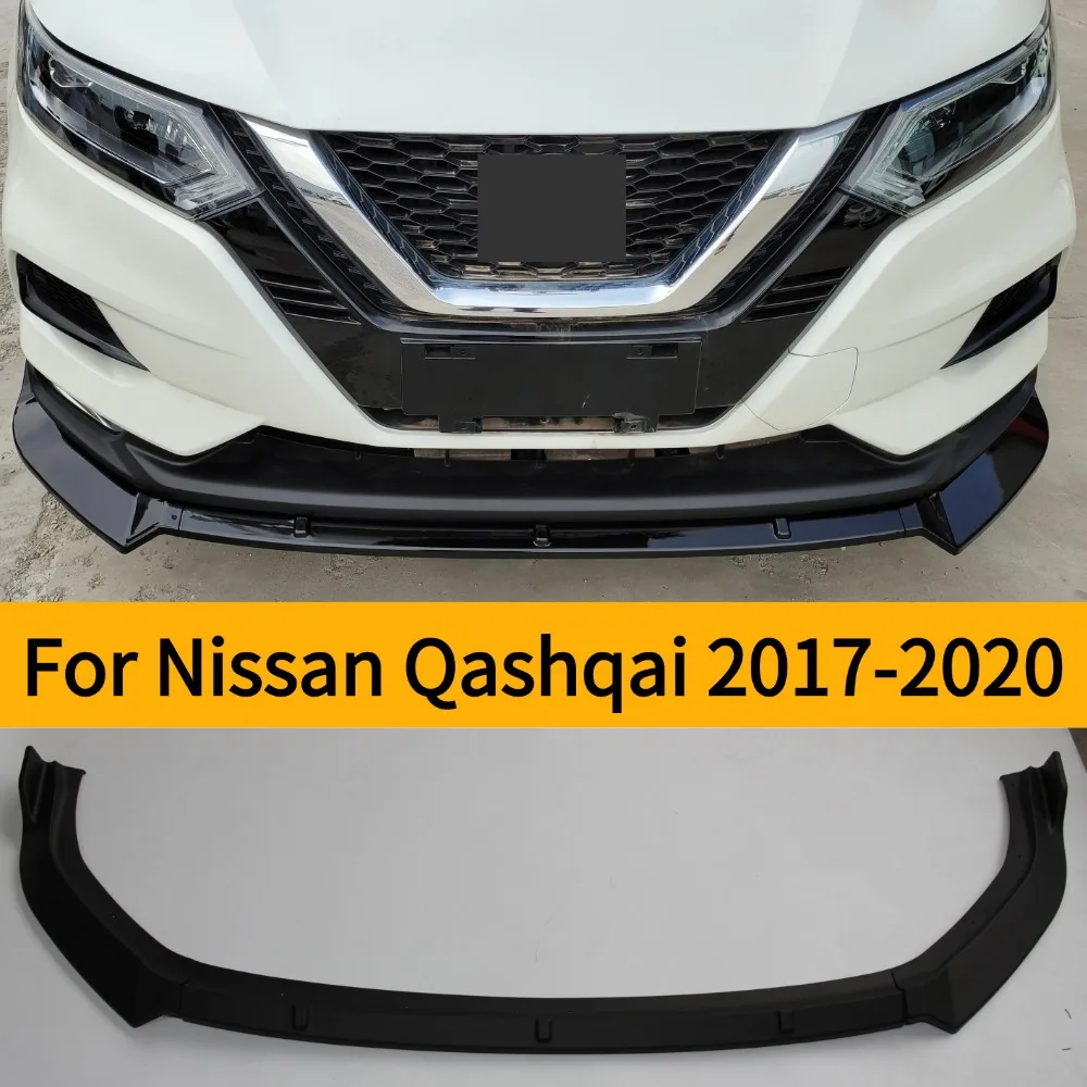For Nissan Qashqai Front Bumper Lip Spoiler Guard 2017-2020 Modification Tuning Accessory Facelift Chin Protector Car Part
