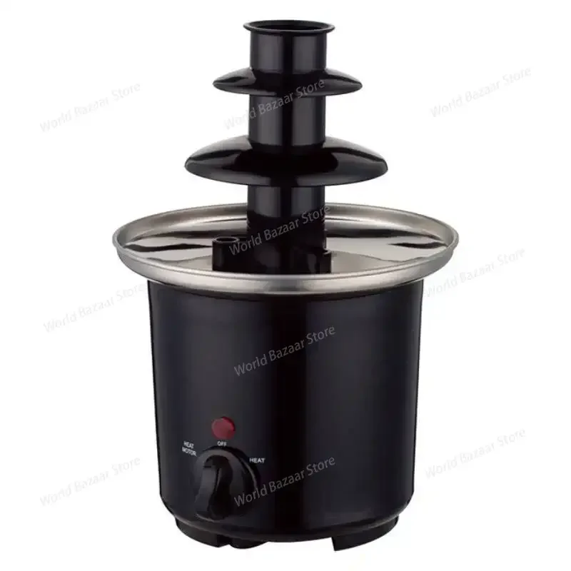 

Шоколадный фонтан для фондю с трехслойной креативной вилкой: Фонтан для фондю ЕС Hotpot Шоколадный фонтан для дома, Рождества