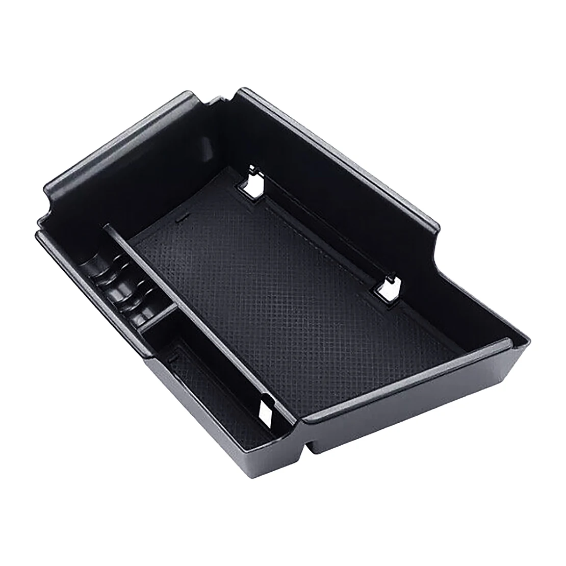 Caja de almacenamiento para reposabrazos de consola central delantera de coche, bandeja organizadora con alfombrilla antideslizante, color negro, compatible con Hyundai Elantra 2021-2023