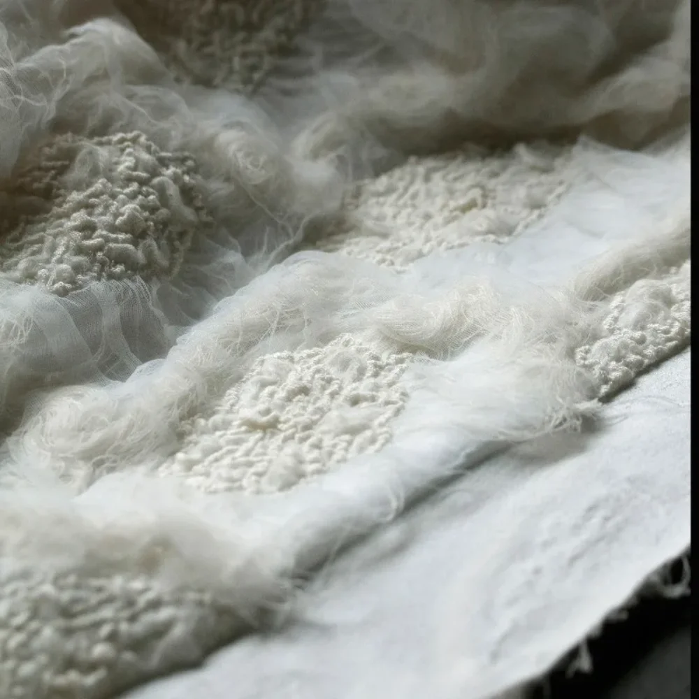 

Эластичная двухслойная плиссированная жаккардовая ткань для высококачественного китайского дизайнера одежды, ткань для шитья своими руками на метр, материал, ткань