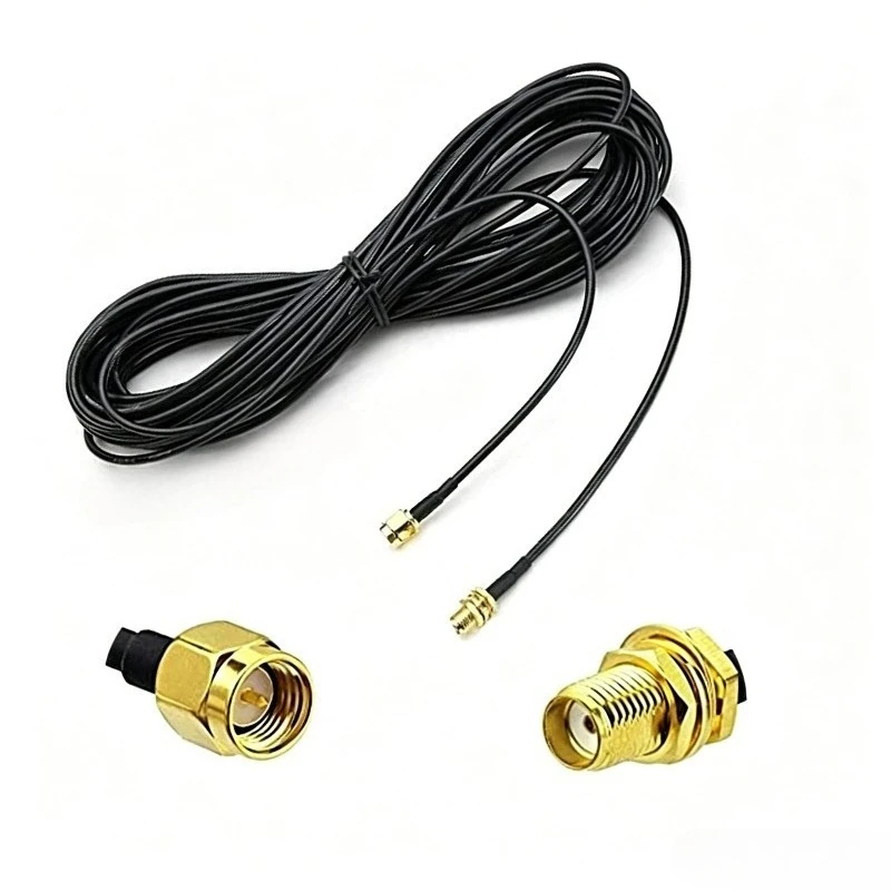 SMA Bulkhead Extension Cable SMA Male to Female RG174 Coaxial Jumper with Nut for WiFi Antenna