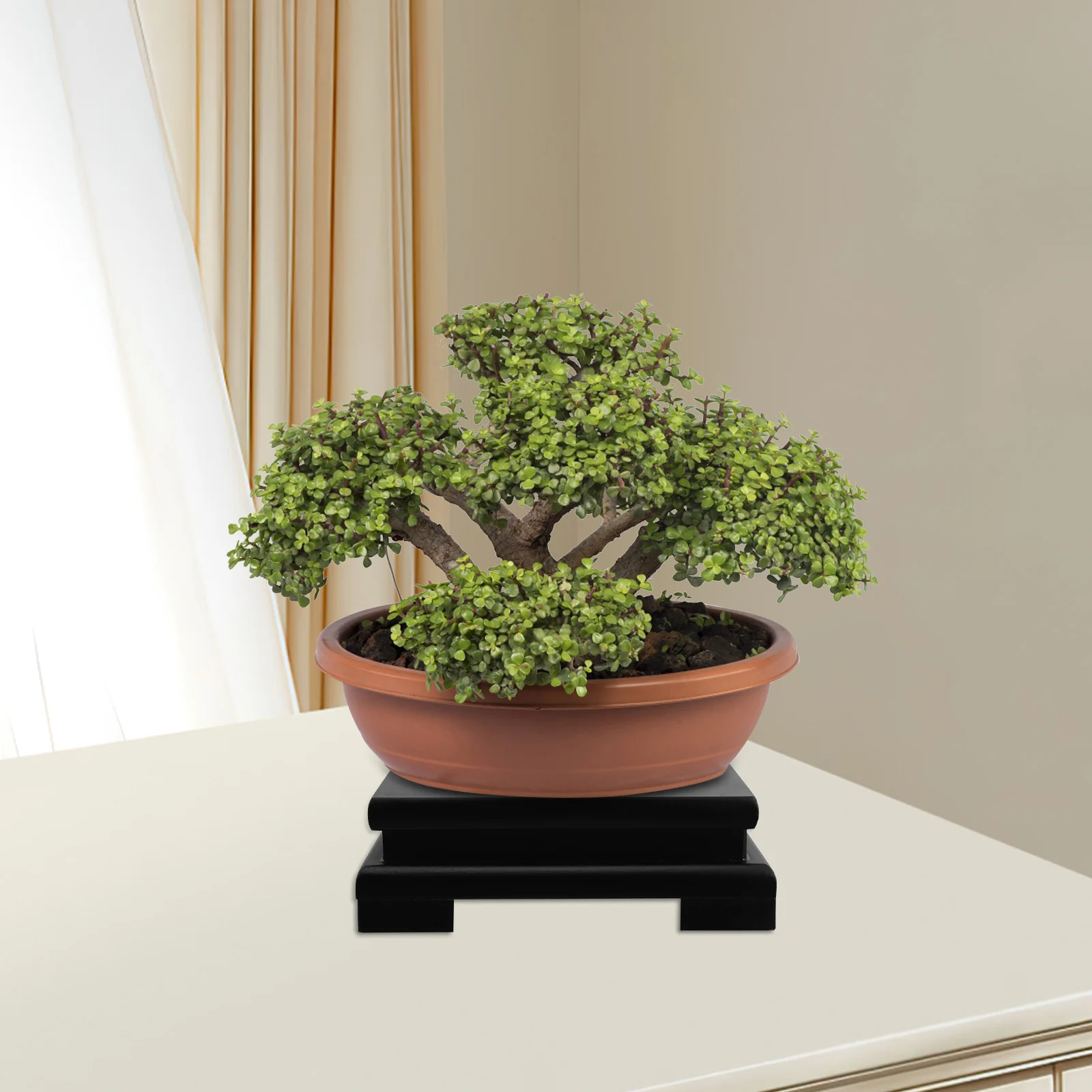 

Crafts Basin Base Square Pedestal Stand for Buddha Statue Succulents Stones Vases Planter Pot Holder Stable Durable Minimalist