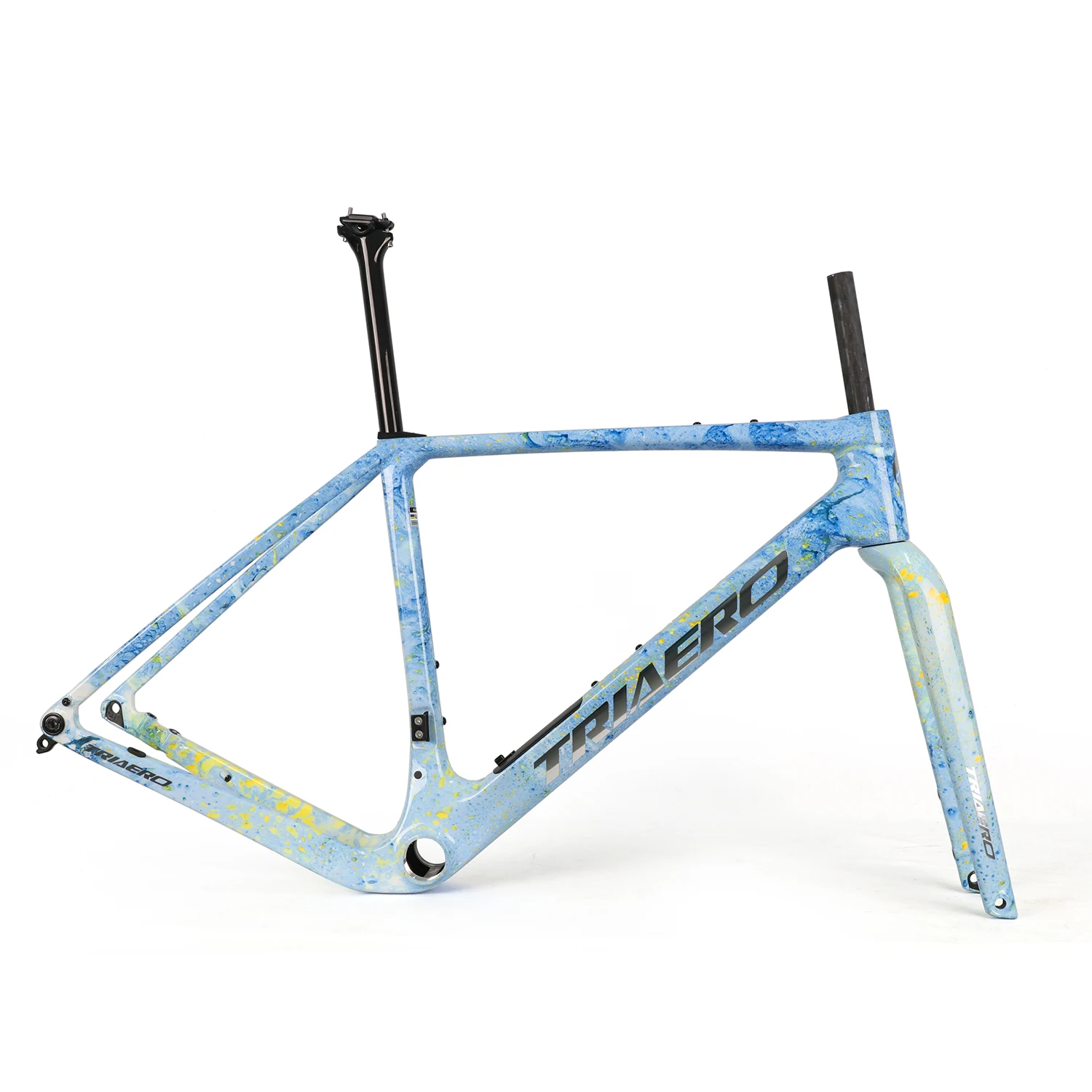 مجموعة إطارات دراجة الحصى الجديدة من الكربون من ICAN مع إطارات دراجات على مستوى المنافسة UDH G9 UCL تتضمن المقبض والشوكة