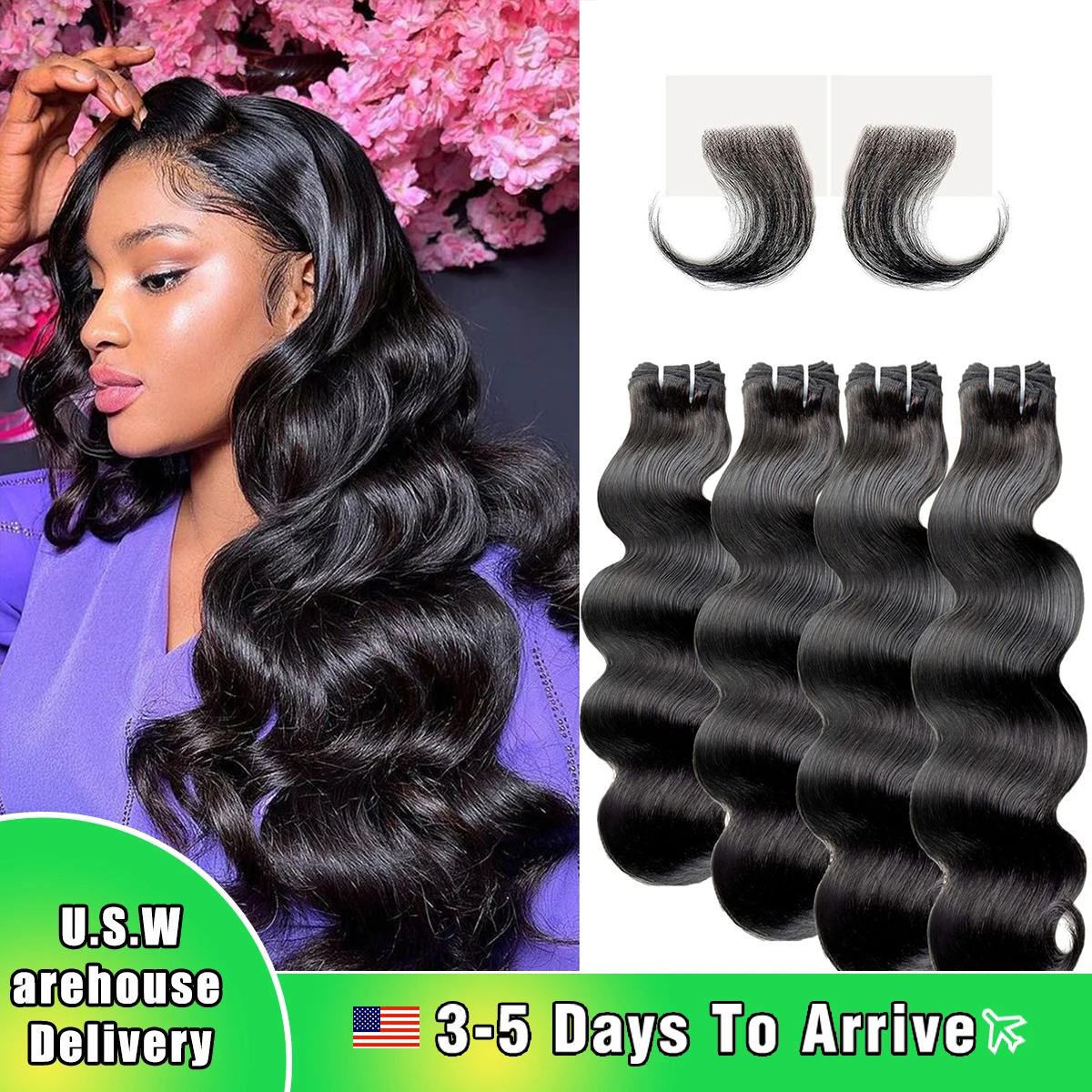 20 30 Inch Body Wave Human Hair Extensions Brazilian Bundles 100% Human Hair 1 3 4 Bundles Natural Hair Bundles Fast Shipping