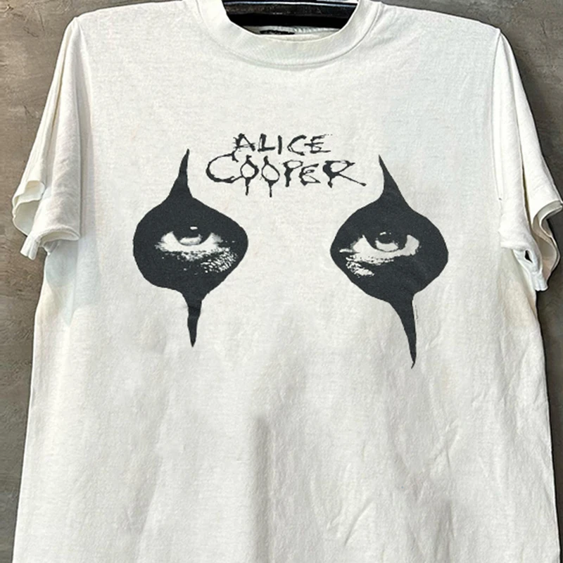 Alice Cooper Rock Band Short Sleeve T-Shirt Heavy Metal Style Small Collar Streetwear Half Sleeve Trendy Cotton Youth Summer Top - view 2