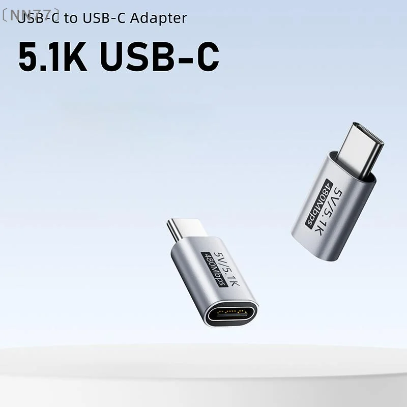 〔NN77〕USB C 5.1K Resistor Charging Adapter 5V Overvoltage Protection Aluminum Alloy Connector For Smart Gadget〔W7〕