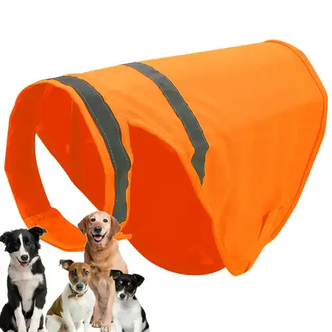 Chaleco reflectante para perro, transpirable, naranja, ajustable, fluorescente, cómodo, suministros para mascotas para caza
