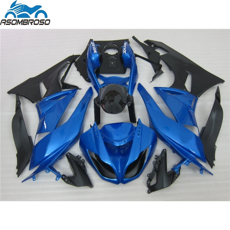 

Кузовной комплект из АБС-пластика для Kawasaki Ninja ZX6R 2009 2010 2011 2012, синий, черный комплект обтекателей zx6r 09 10 11 12 XF38