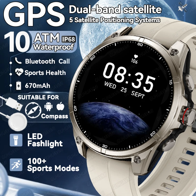 

2025New For XIAOMI GPS Smart Watches Outdoor Altimeter Barometer AMOLED Screen Built-in GPS Compass Military Sports Smartwatches