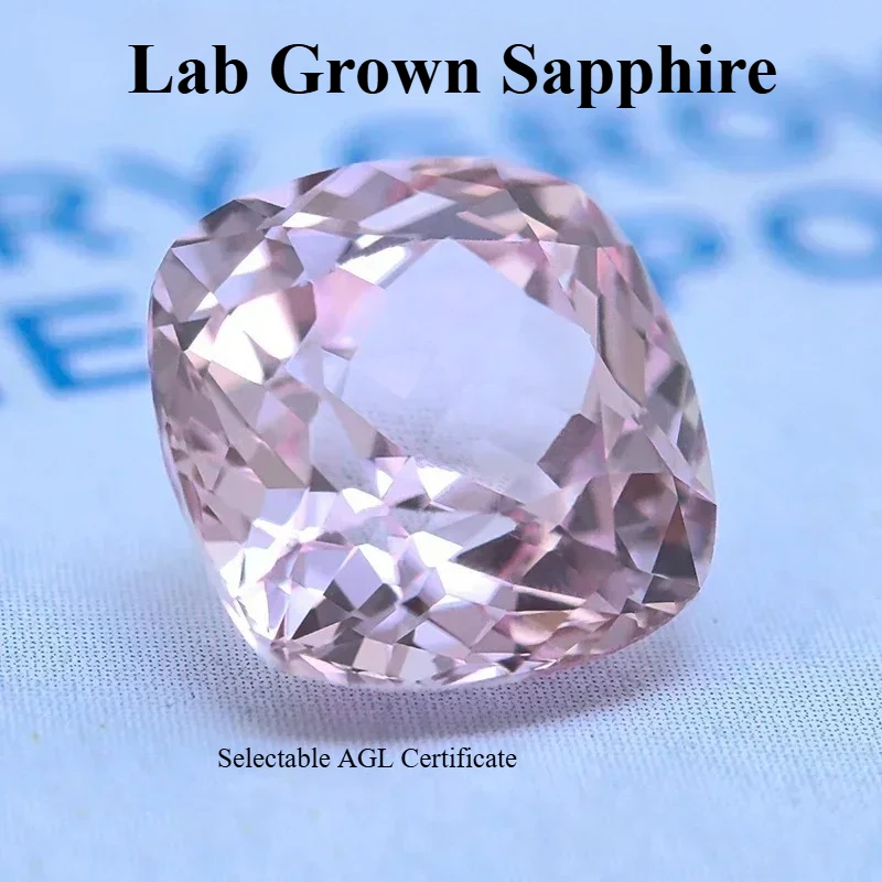 

В лаборатории выращенный сапфир Сакура розовый цвет квадратная подушка VVS1 подвески бусины материал для изготовления ювелирных изделий на выбор сертификат AGL