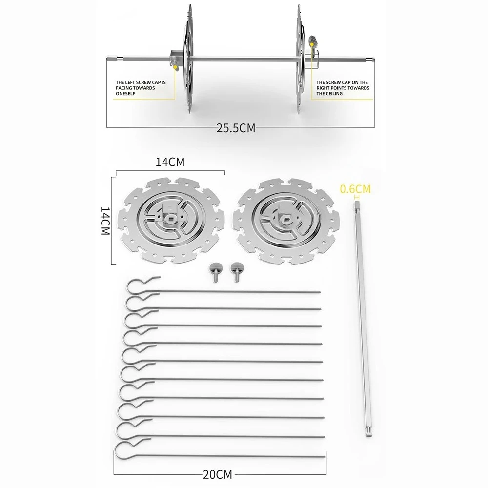 

Circular automatic rotating barbecue basket, portable camping rolling grill