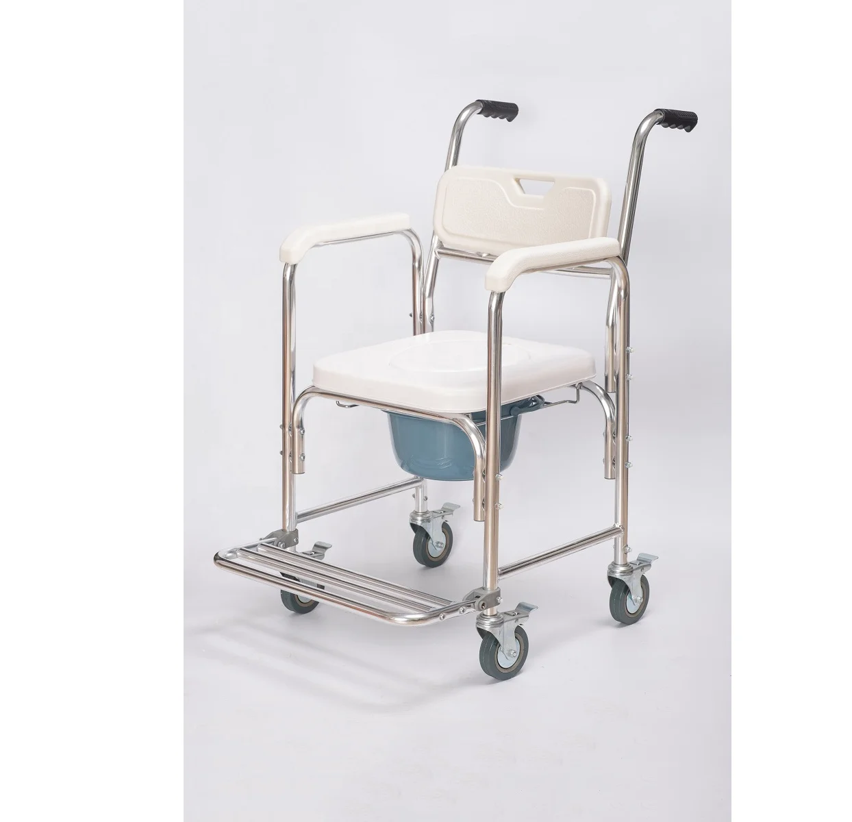 Mobility Durable Waterproof Shower Accessible Transport Commode Medical Rolling Chair